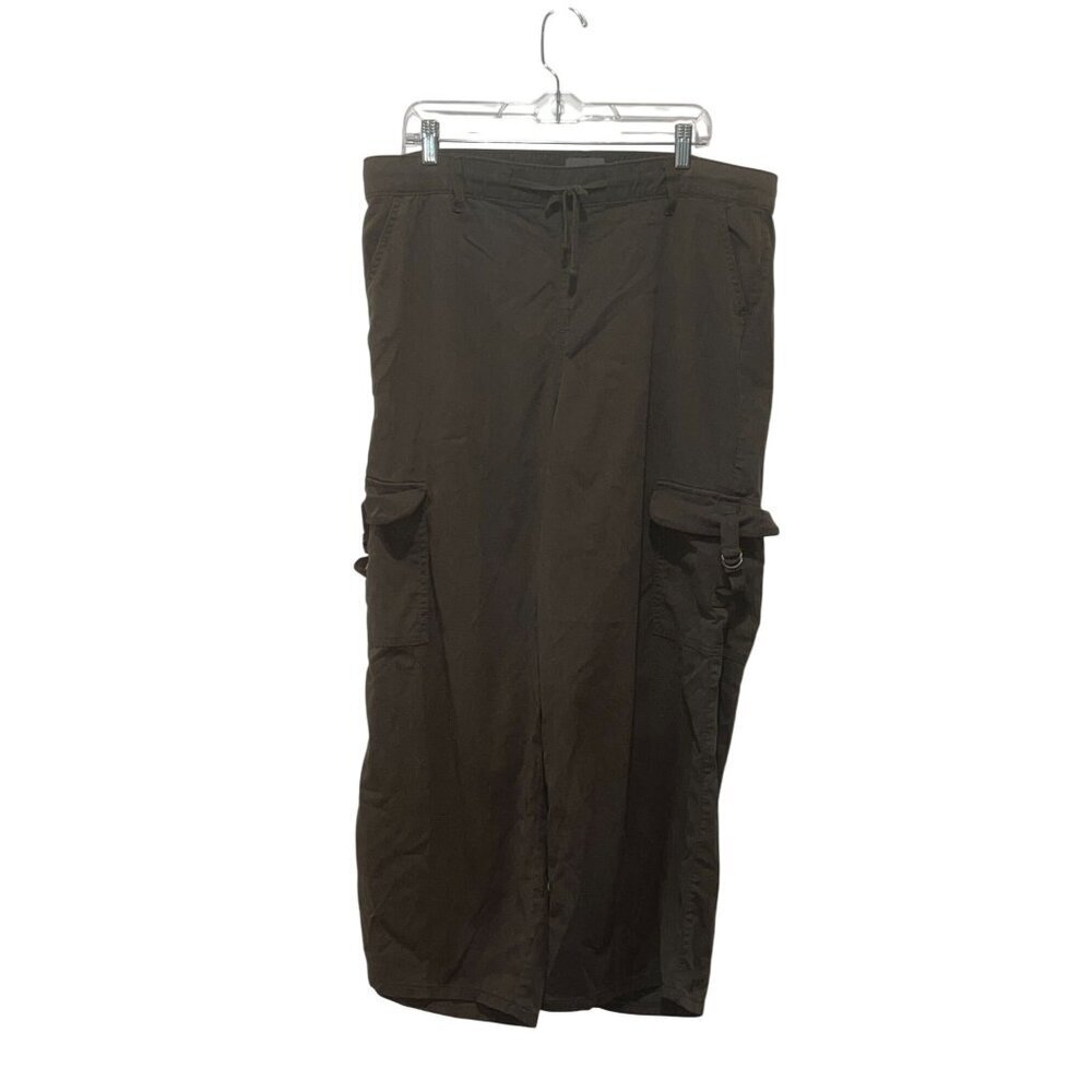 Torrid Olive Cargo Adjustable Waist Lightweight Cotton Blend Women's Pants Size
